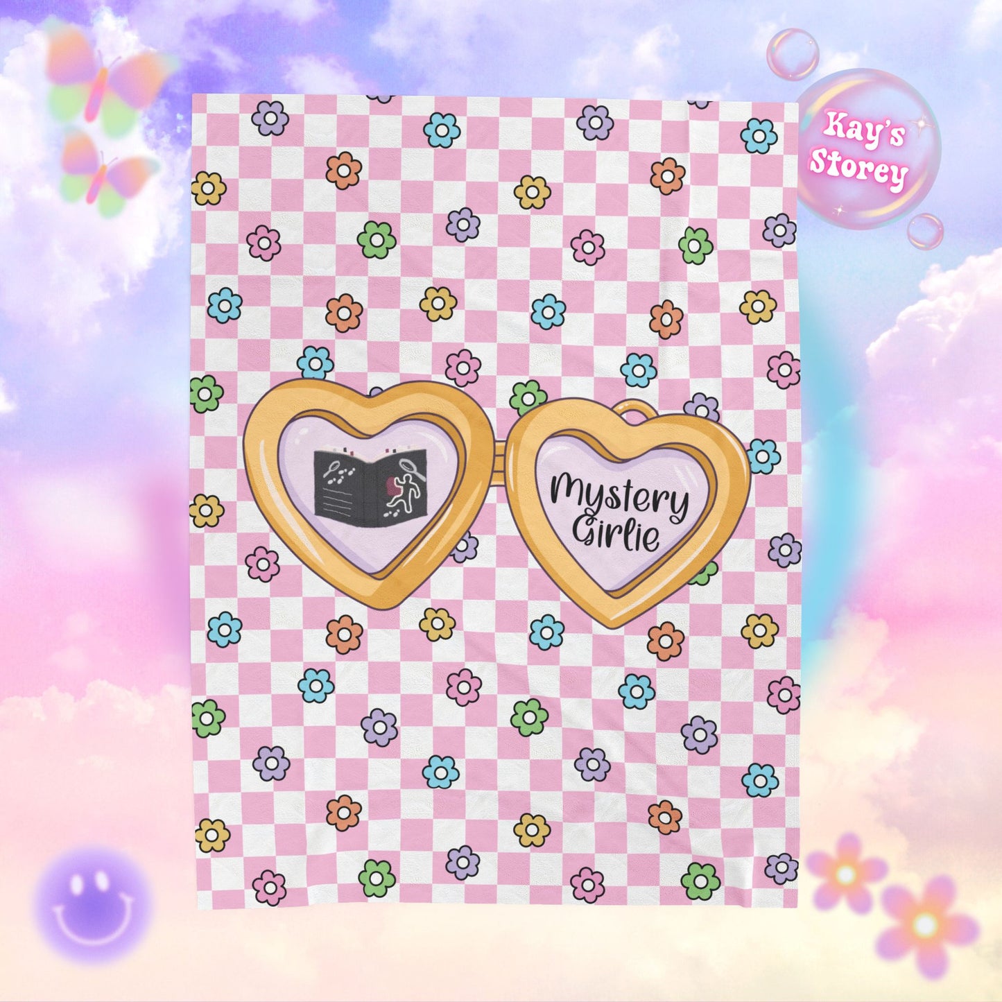 Pink Mystery Girlie Velveteen Plush Blanket