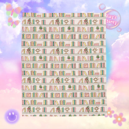 Bookshelf Bookish Velveteen Plush Blanket - Cozy Reading Throw