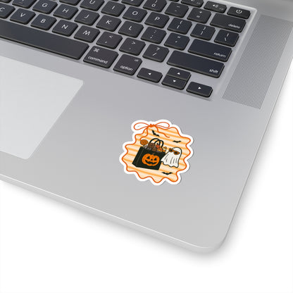 Ghostly Treats Sticker - Kiss-Cut Stickers, Halloween Sticker, Cute Ghost Design, Spooky Sticker, Decorative Sticker for Journals