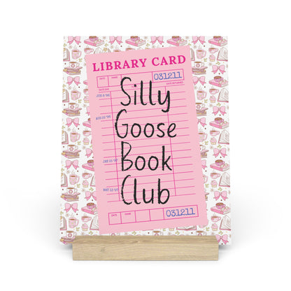 Silly Goose Book Club Bookshelf Decor with Stand