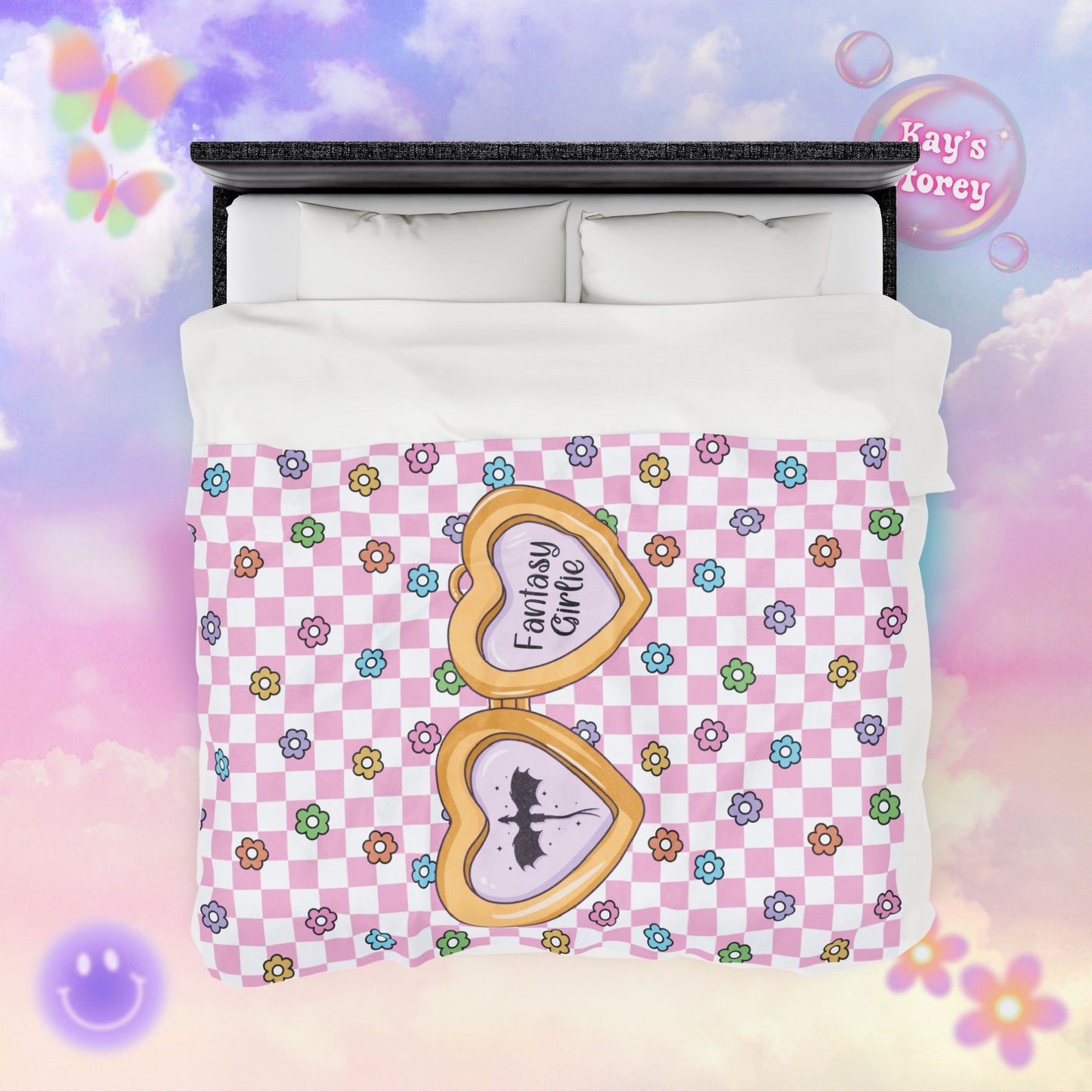 Pink Fantasy Girlie Velveteen Plush Blanket