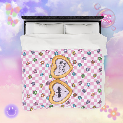 Pink Fantasy Girlie Velveteen Plush Blanket