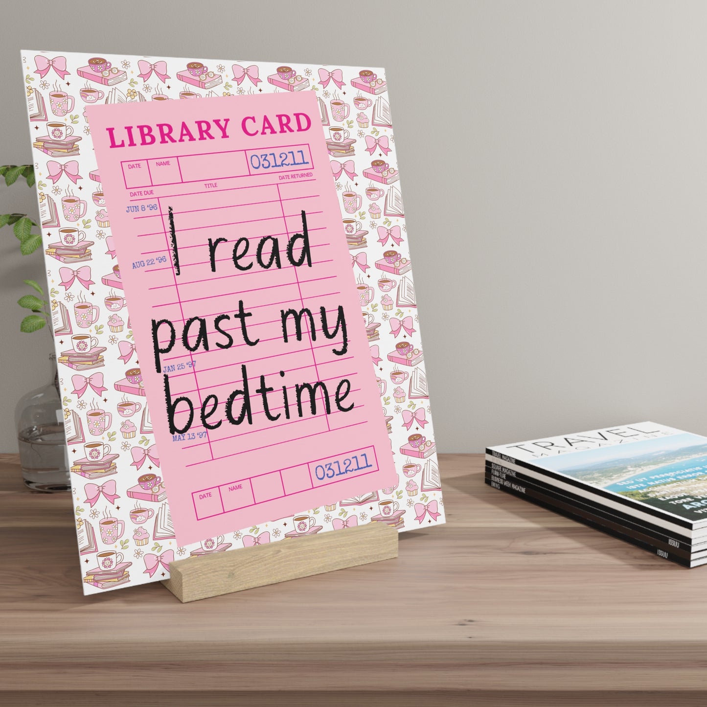 I Read Past My Bedtime Bookshelf Decor with Stand