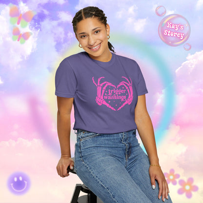 Pink Trigger Warnings Comfort Colors T-Shirt