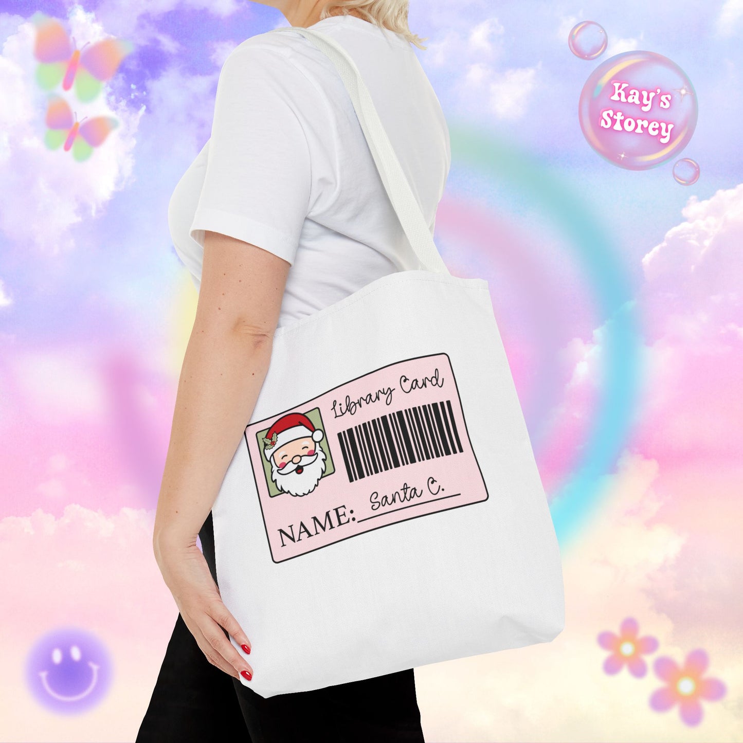 Santa Library Card Tote Bag