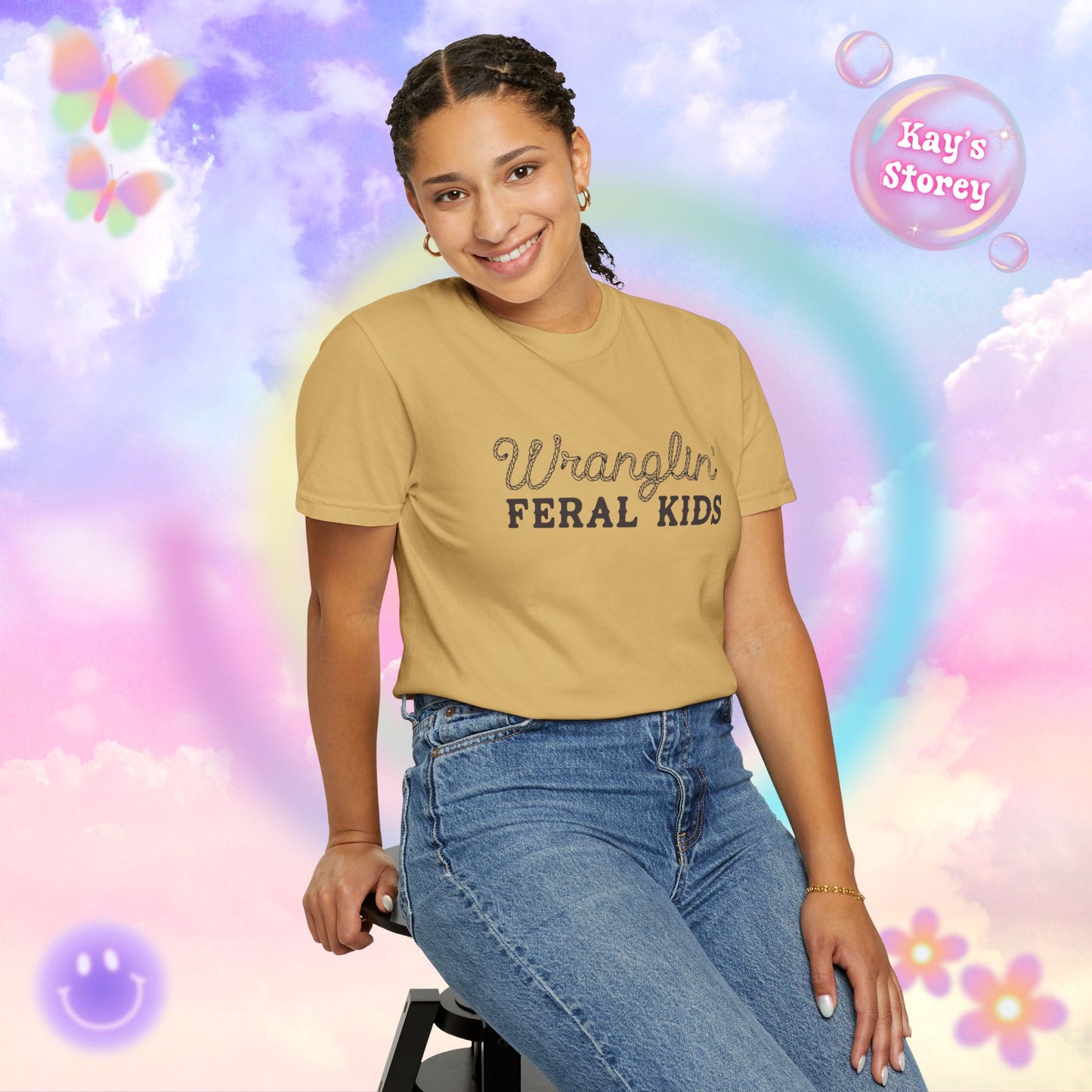 Wranglin' Feral Kids Comfort Colors T-Shirt