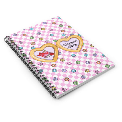 Pink Western Girlie Spiral Notebook - Ruled Line