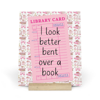 Bent Over a Book Bookshelf Decor with Stand