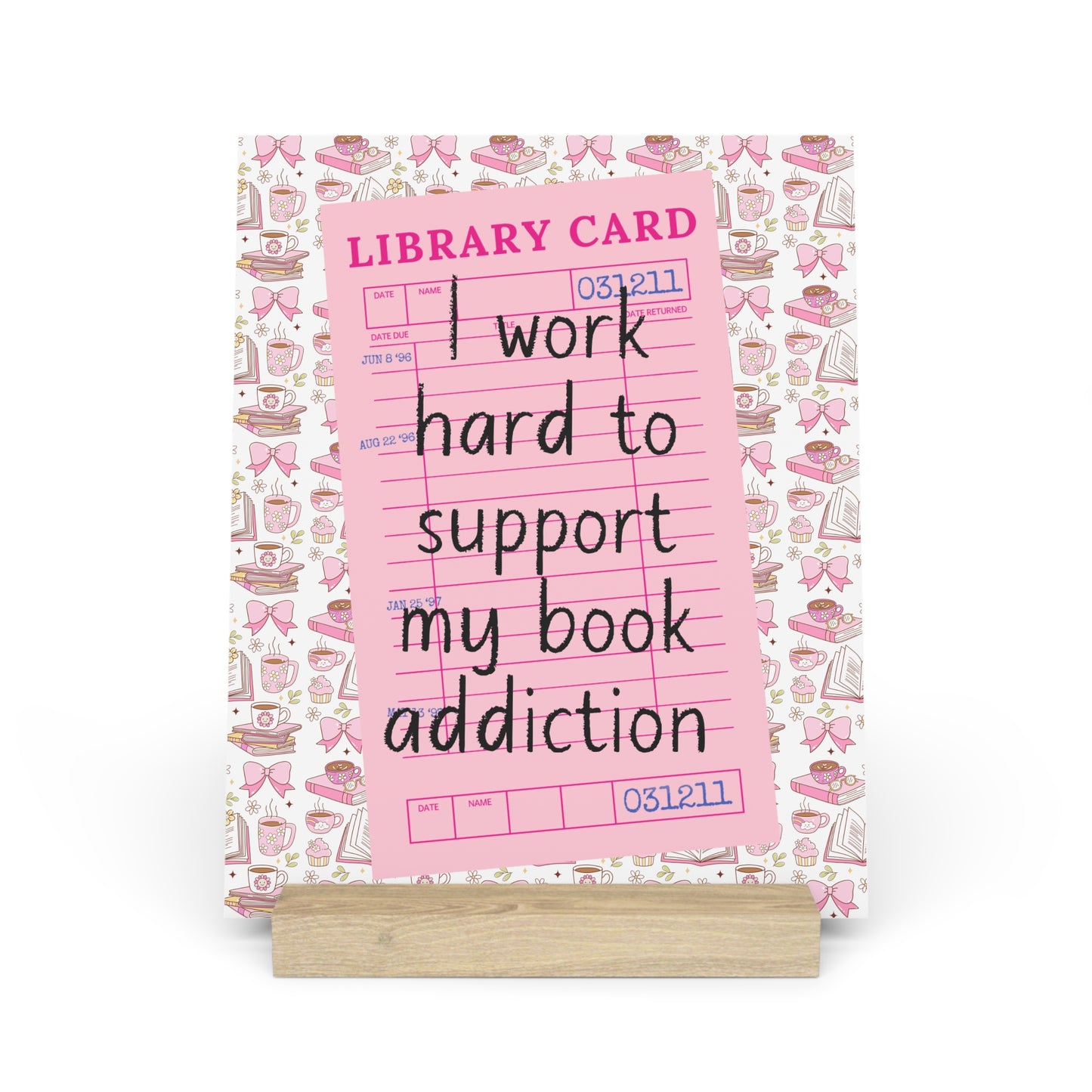 Book Addiction Bookshelf Decor with Stand