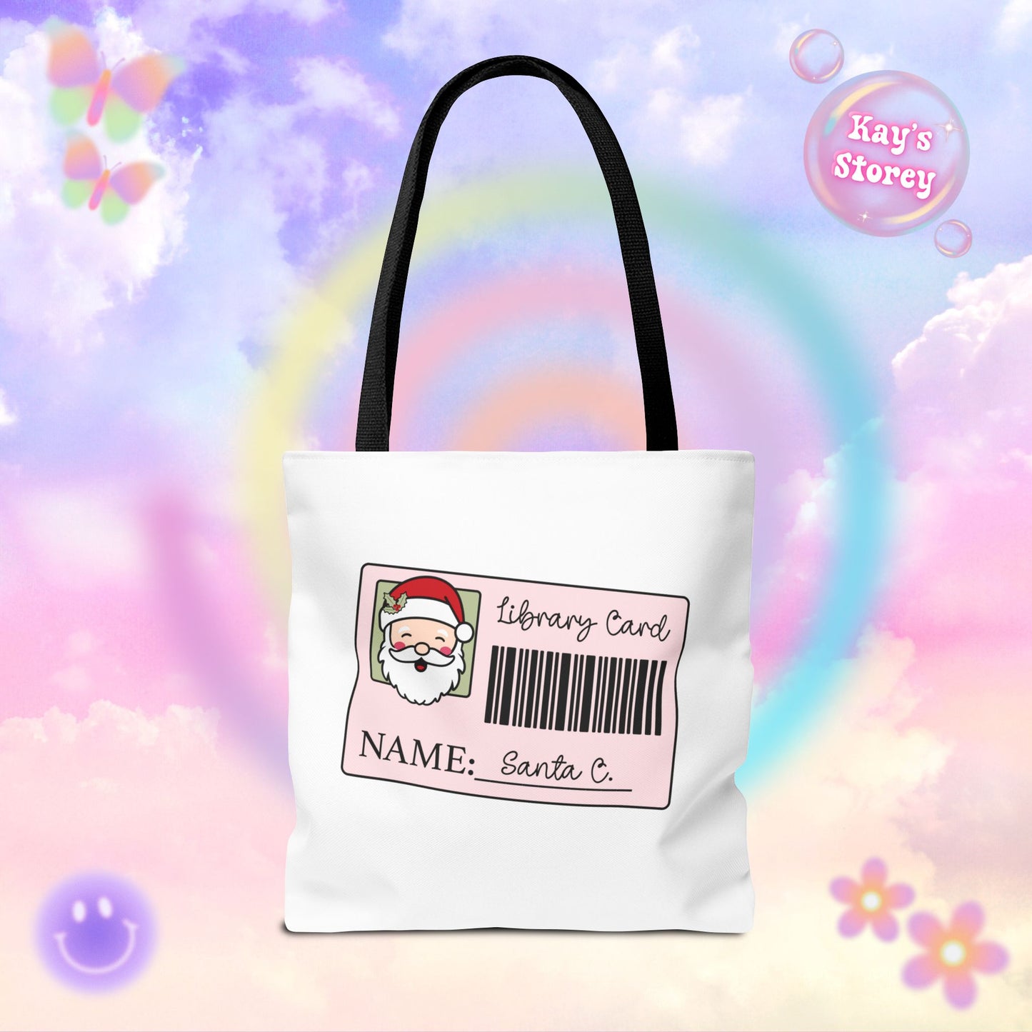 Santa Library Card Tote Bag