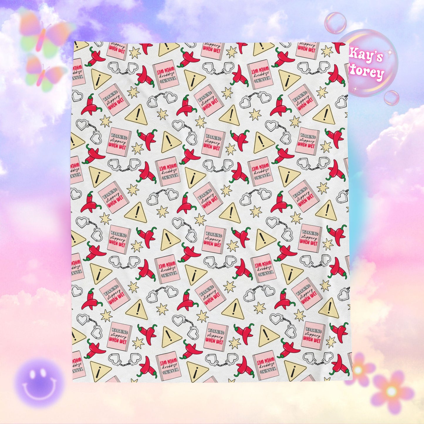 Slippery When Wet Bookish Velveteen Plush Blanket - Cozy Reading Throw