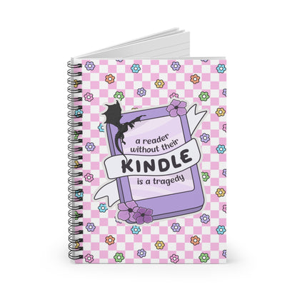 Pink Reader Without Their Kindle Spiral Notebook - Ruled Line