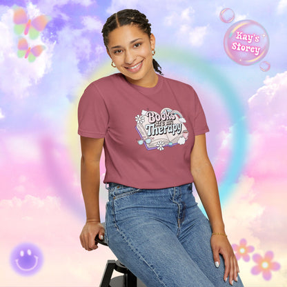 Books Are My Therapy Comfort Colors T-Shirt