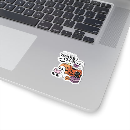 Midnight Boo(k) Club Sticker - Kiss-Cut Stickers, Halloween Sticker, Cute Ghost Design, Spooky Sticker, Decorative Sticker for Journals