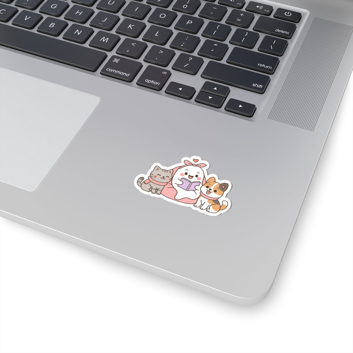 Ghostly Reading Kiss-Cut Sticker, Book Lover Sticker, Cute Sticker Set, Spooky Decals, Halloween Stickers, Vinyl Kindle Stickers