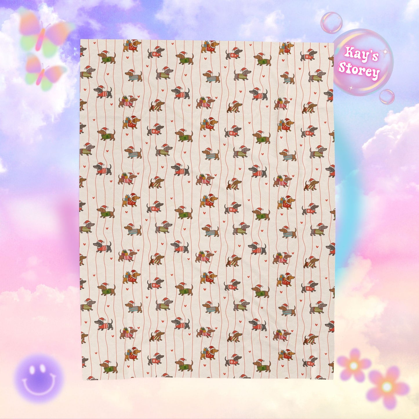 Christmas Weiners Bookish Velveteen Plush Blanket - Cozy Reading Throw