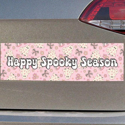 Pink Happy Spooky Season Car Magnet