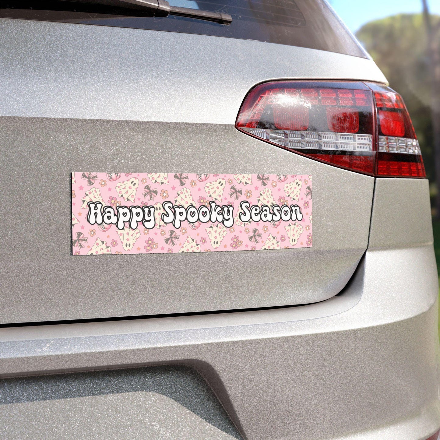 Pink Happy Spooky Season Car Magnet